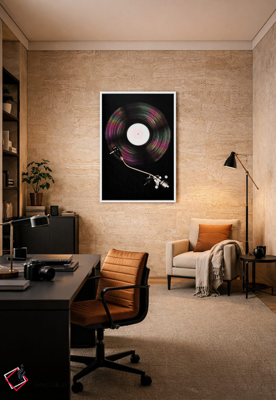 تابلو دکوراتیو پرتره دیسک گردان رنگی اثر تام کوارترمین - D6W