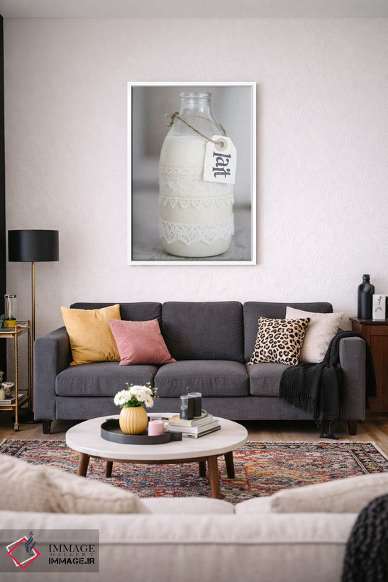 تابلو دکوراتیو بطری شیر با نوشته 'Lait' اثر تام کوارترمین - D2W