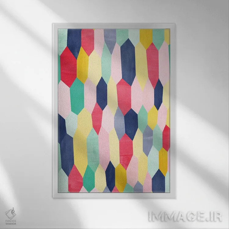 تابلو انتزاعی ستاره ای اثر تریسی اندروز - نمای قابدار سفید