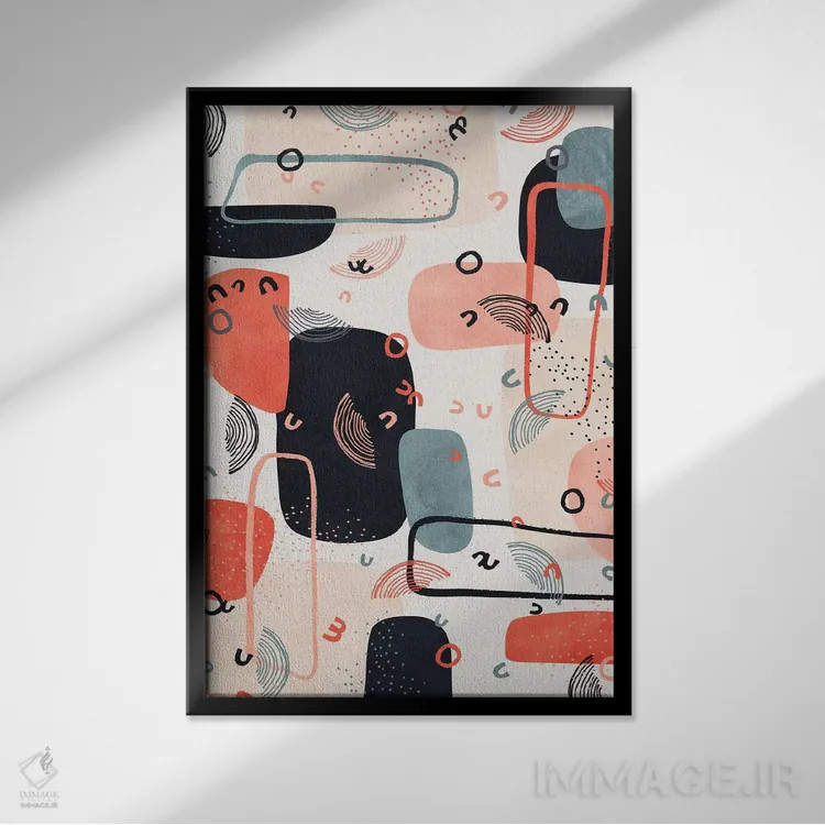 تابلو انتزاعی ورسا اثر تریسی اندروز - نمای قابدار مشکی