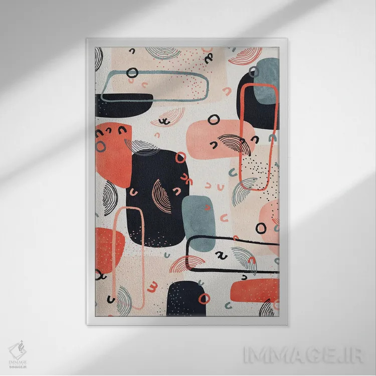 تابلو انتزاعی ورسا اثر تریسی اندروز - نمای قابدار سفید