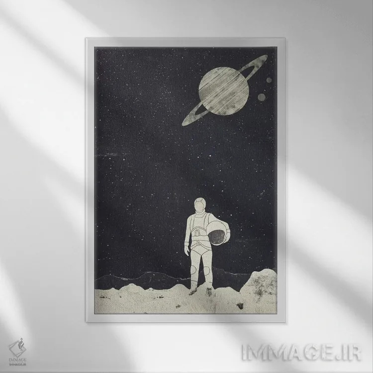 تابلو دکوراتیو اکتشاف گر اثر تریسی اندروز - نمای قابدار سفید