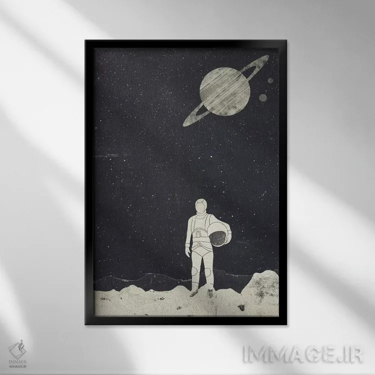 تابلو دکوراتیو اکتشاف گر اثر تریسی اندروز - نمای قابدار مشکی