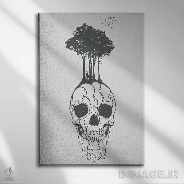 تابلو دکوراتیو فسیل اثر تریسی اندروز - نمای روبهرو روی دیوار