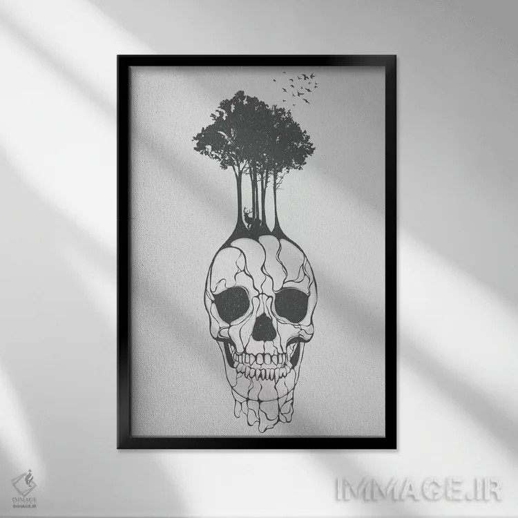 تابلو دکوراتیو فسیل اثر تریسی اندروز - نمای قابدار مشکی