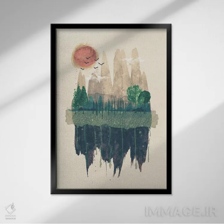 تابلو دکوراتیو حومه اثر تریسی اندروز - نمای قابدار مشکی