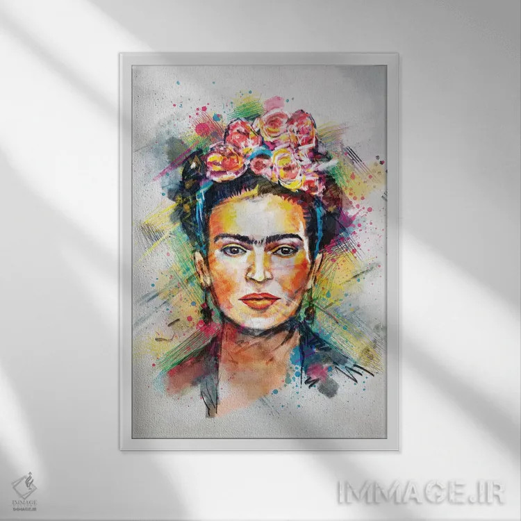 تابلو دکوراتیو فریدا کالو اثر تریسی اندروز - نمای قابدار سفید