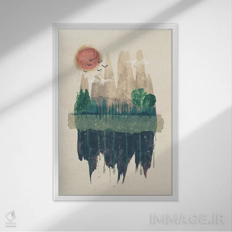 تابلو دکوراتیو حومه اثر تریسی اندروز - نمای قابدار سفید