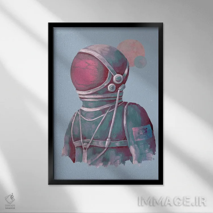 تابلو دکوراتیو زمینی اثر تریسی اندروز - نمای قابدار مشکی