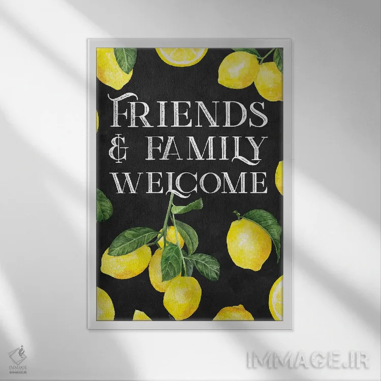 تابلو مدرن جمله با شور زندگی کن پرتره شماره ۱ - دوستان و خانواده اثر تارا رید - نمای قابدار سفید