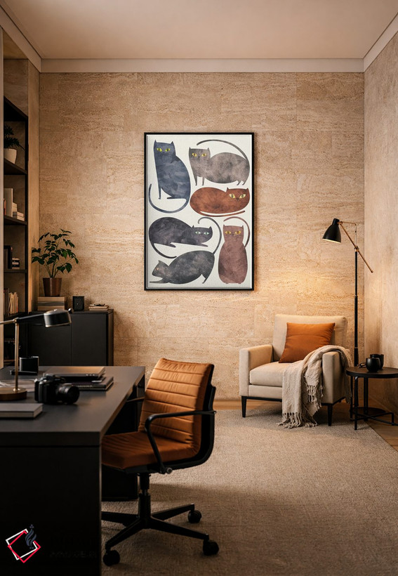 تابلو دکوراتیو گربه ها اثر تریسی اندروز - D6B