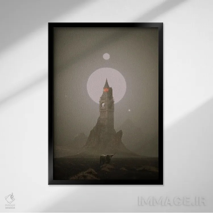 تابلو دکوراتیو دنیای گمشده - بیگ بن اثر توبیاس روئتش - نمای قابدار مشکی