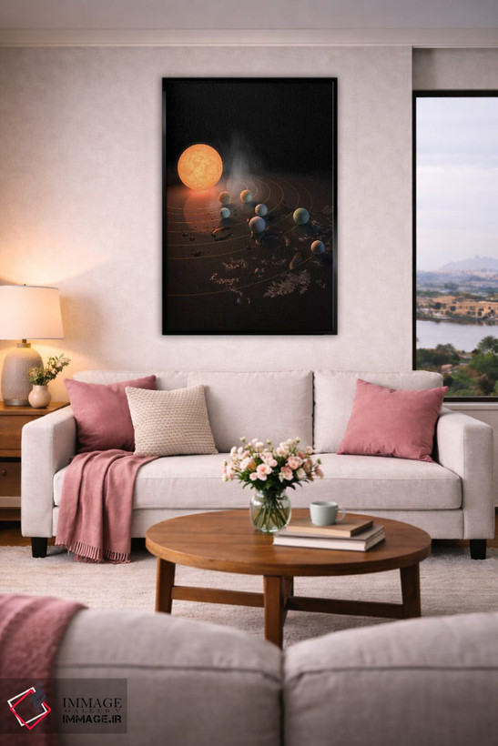 تابلو دکوراتیو نمای احتمالی از هفت سیاره TRAPPIST-1 در مدار ستاره شان اثر استاک ترک ایمیجز - D4B