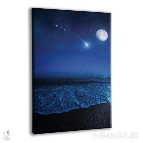 تابلو دکوراتیو Moon And Falling Meteorite,اقیانوس آرام در شب در برابر آسما… اثر اوگنی کوکلف - نمای پرسپکتیو محصول