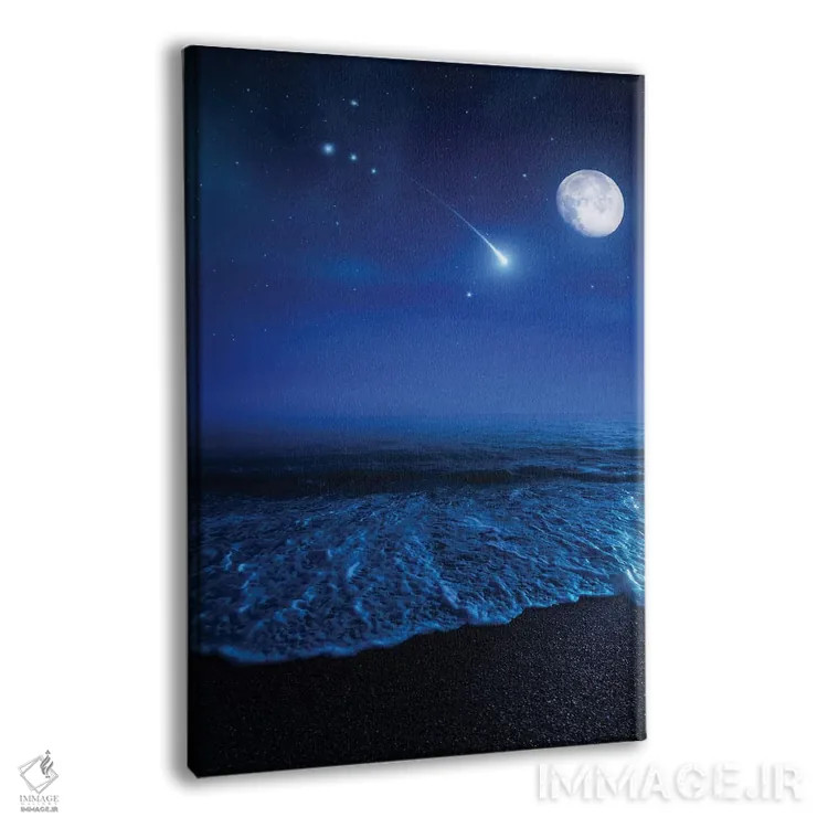 تابلو دکوراتیو Moon And Falling Meteorite,اقیانوس آرام در شب در برابر آسما… اثر اوگنی کوکلف - نمای پرسپکتیو محصول