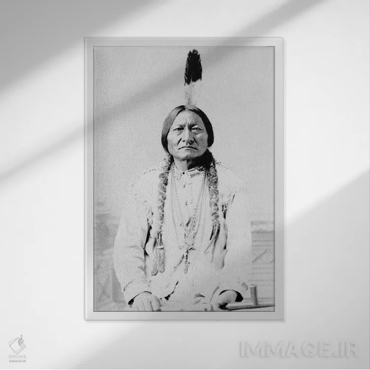 تابلو دکوراتیو A Hunkpapa Lakota Tribal Chief,سیتینگ بول، رئیس قبیله… اثر استاک ترک ایمیجز - نمای قابدار سفید