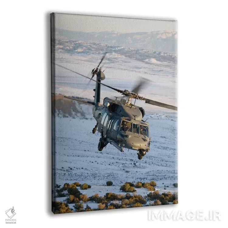 تابلو دکوراتیو هلیکوپتر HH-60G پیوهاوک در مسیر پروازی ارتفاع پایین بر… اثر های-جی پروداکشنز - نمای پرسپکتیو محصول