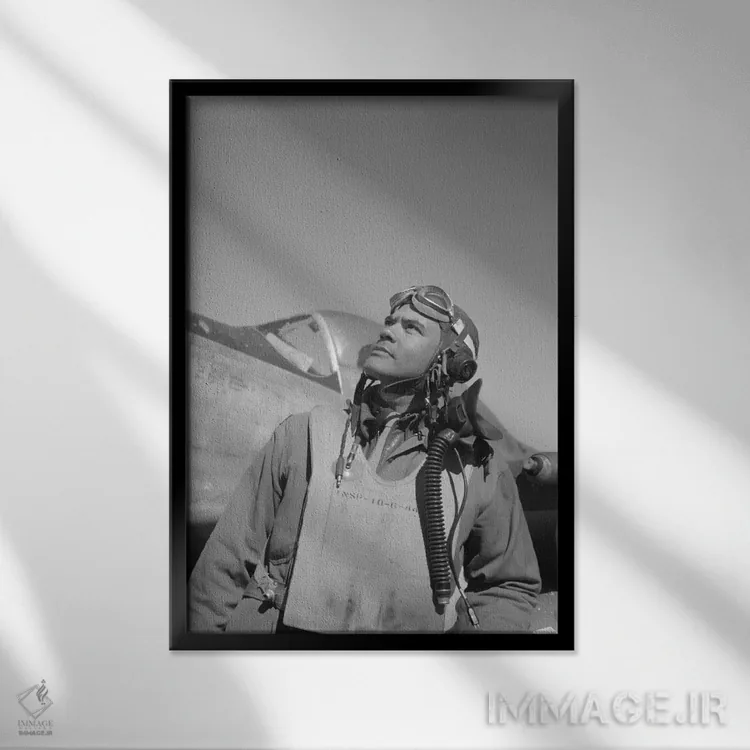 تابلو دکوراتیو Commander Of The Tuskegee Airmen,بنجامین اولیور دیویس… اثر استاک ترک ایمیجز - نمای قابدار مشکی