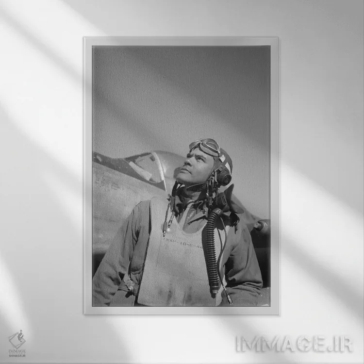 تابلو دکوراتیو Commander Of The Tuskegee Airmen,بنجامین اولیور دیویس… اثر استاک ترک ایمیجز - نمای قابدار سفید