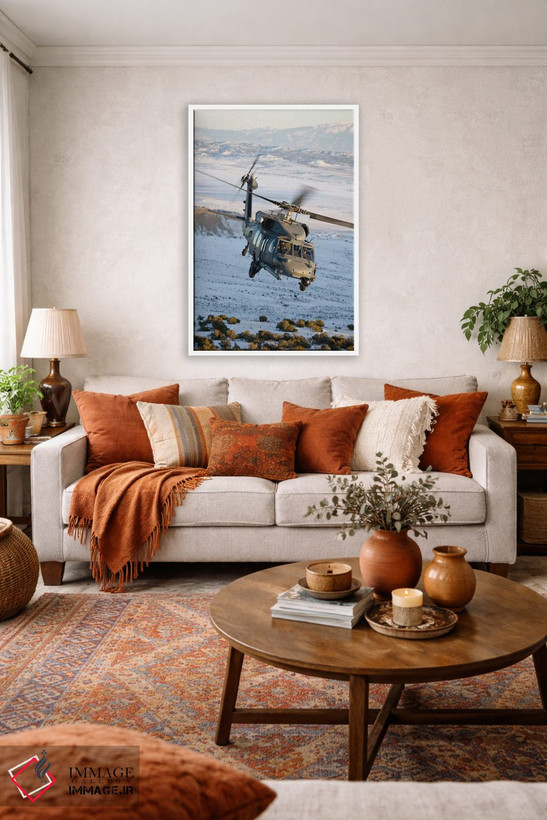 تابلو دکوراتیو هلیکوپتر HH-60G پیوهاوک در مسیر پروازی ارتفاع پایین بر… اثر های-جی پروداکشنز - D2W