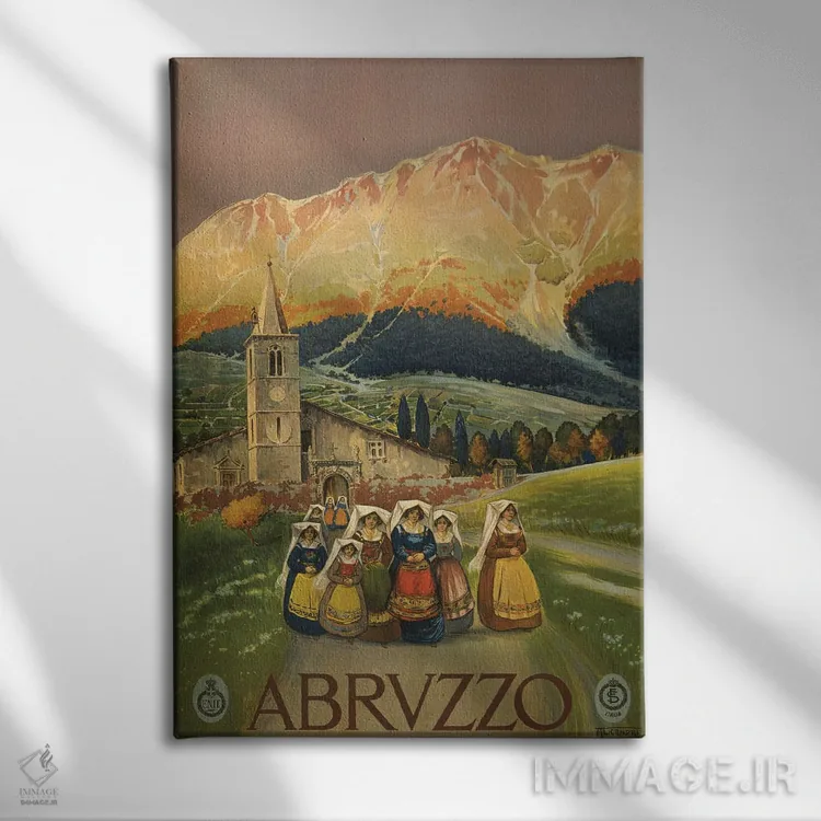 تابلو دکوراتیو Italy Vintage Travel Poster, Circa 1920,پوستر قدیمی سف… اثر استاک ترک ایمیجز - نمای روبهرو روی دیوار