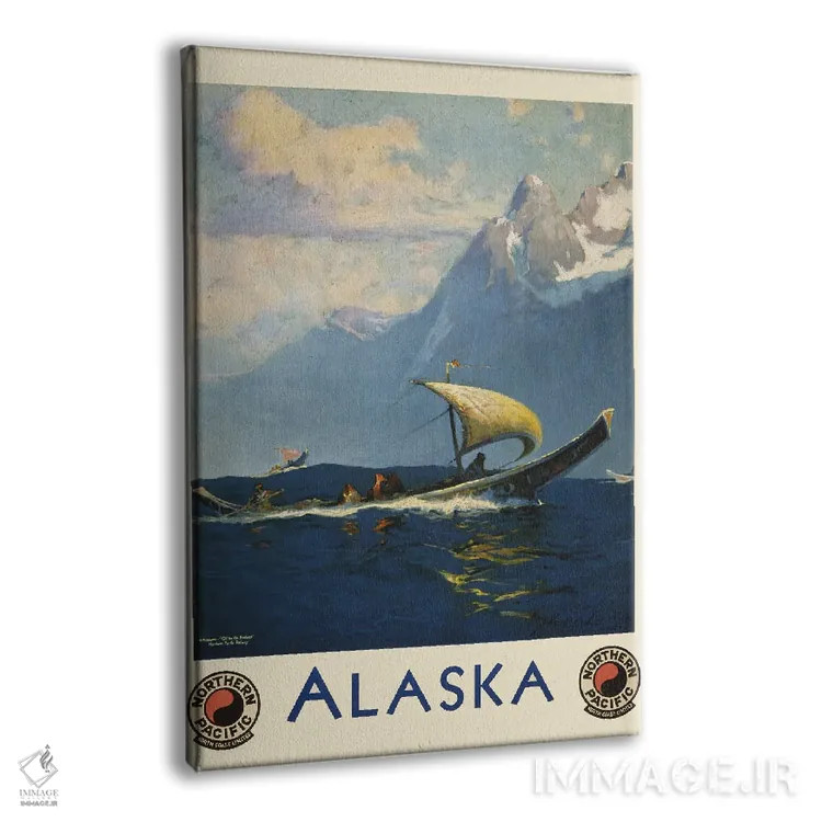 تابلو دکوراتیو Showing Umiaks Carrying Native Alaskans,پوستر قدیمی سف… اثر استاک ترک ایمیجز - نمای پرسپکتیو محصول