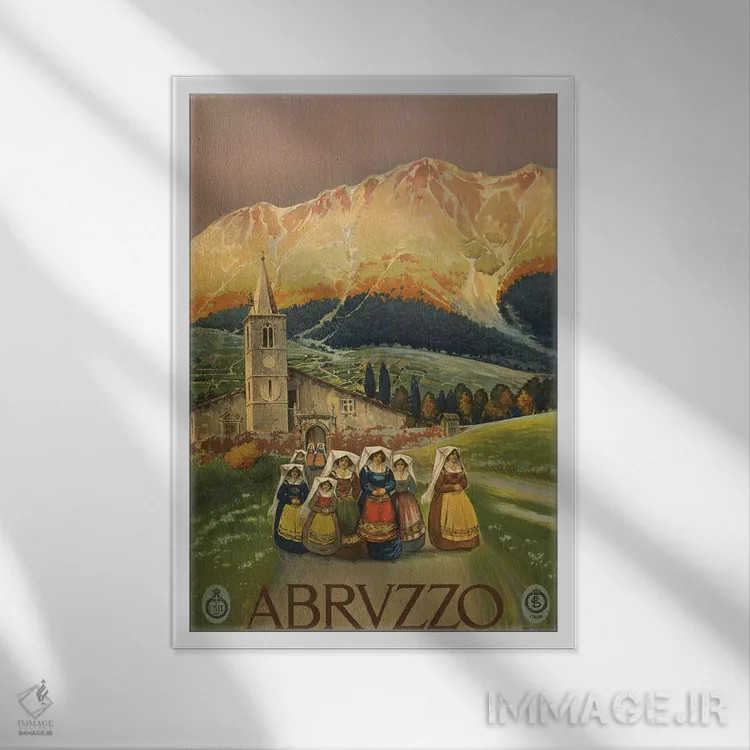 تابلو دکوراتیو Italy Vintage Travel Poster, Circa 1920,پوستر قدیمی سف… اثر استاک ترک ایمیجز - نمای قابدار سفید