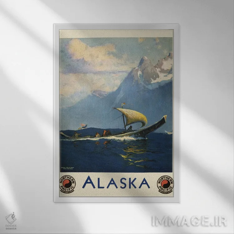 تابلو دکوراتیو Showing Umiaks Carrying Native Alaskans,پوستر قدیمی سف… اثر استاک ترک ایمیجز - نمای قابدار سفید