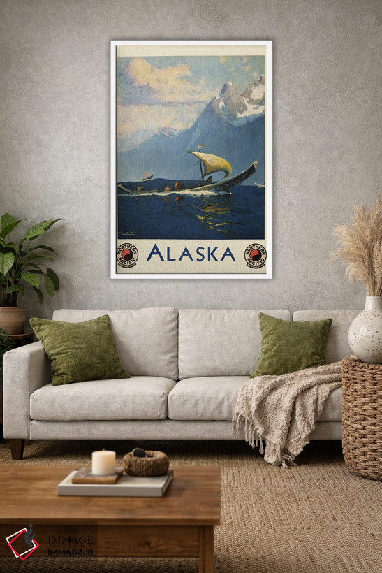 تابلو دکوراتیو Showing Umiaks Carrying Native Alaskans,پوستر قدیمی سف… اثر استاک ترک ایمیجز - D1W