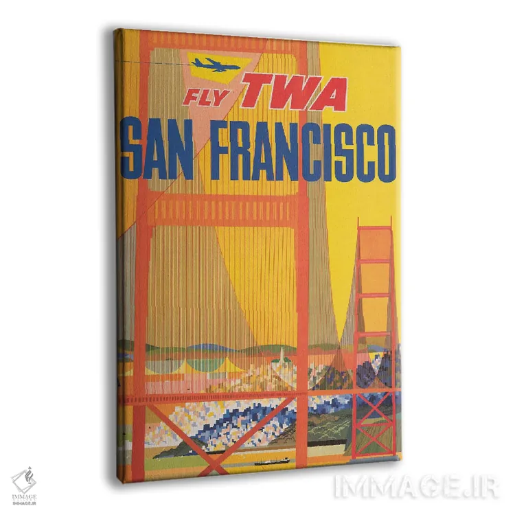 تابلو دکوراتیو Shows A Stylized Golden Gate Bridge, Circa 1957,پوستر… اثر استاک ترک ایمیجز - نمای پرسپکتیو محصول
