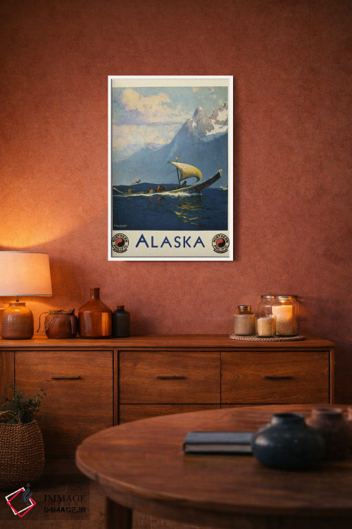 تابلو دکوراتیو Showing Umiaks Carrying Native Alaskans,پوستر قدیمی سف… اثر استاک ترک ایمیجز - D4W