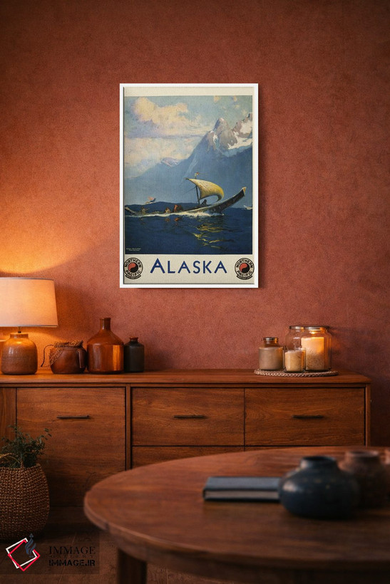 تابلو دکوراتیو Showing Umiaks Carrying Native Alaskans,پوستر قدیمی سف… اثر استاک ترک ایمیجز - D4W