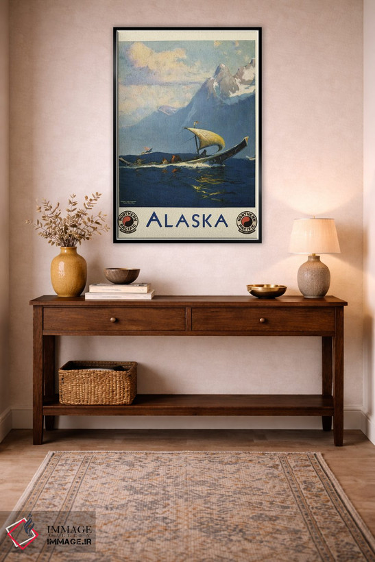 تابلو دکوراتیو Showing Umiaks Carrying Native Alaskans,پوستر قدیمی سف… اثر استاک ترک ایمیجز - D5B