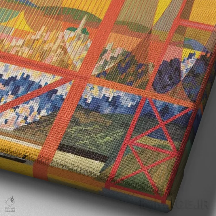 تابلو دکوراتیو Shows A Stylized Golden Gate Bridge, Circa 1957,پوستر… اثر استاک ترک ایمیجز - نمای نزدیک بافت بوم