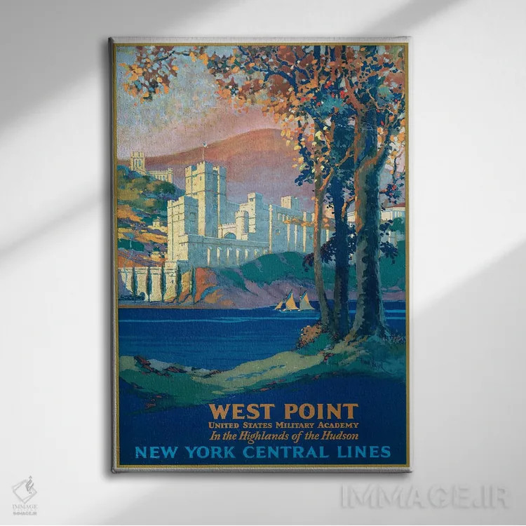 تابلو دکوراتیو West Point Military Academy, Seen Across The Hudson Ri… اثر استاک ترک ایمیجز - نمای روبهرو روی دیوار
