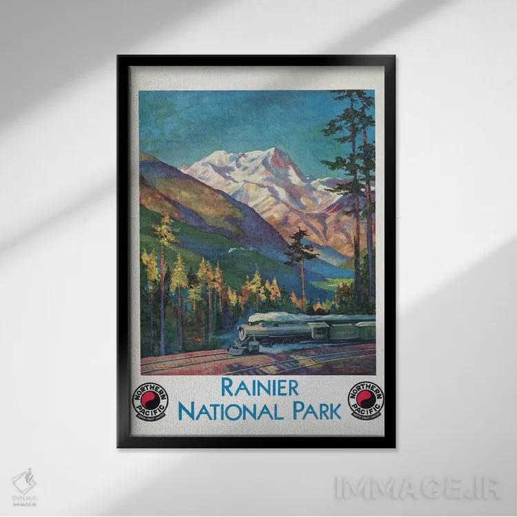 تابلو دکوراتیو Northern Pacific North Coast Limited, Circa 1920,پوستر… اثر استاک ترک ایمیجز - نمای قابدار مشکی