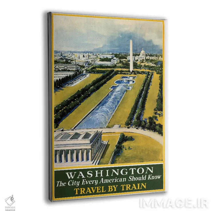 تابلو دکوراتیو Travel By Train, Circa 1930,پوستر قدیمی سفر برای واشنگ… اثر استاک ترک ایمیجز - نمای پرسپکتیو محصول
