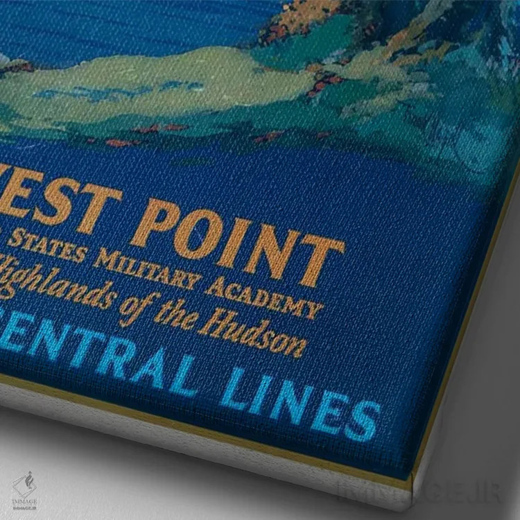 تابلو دکوراتیو West Point Military Academy, Seen Across The Hudson Ri… اثر استاک ترک ایمیجز - نمای نزدیک بافت بوم