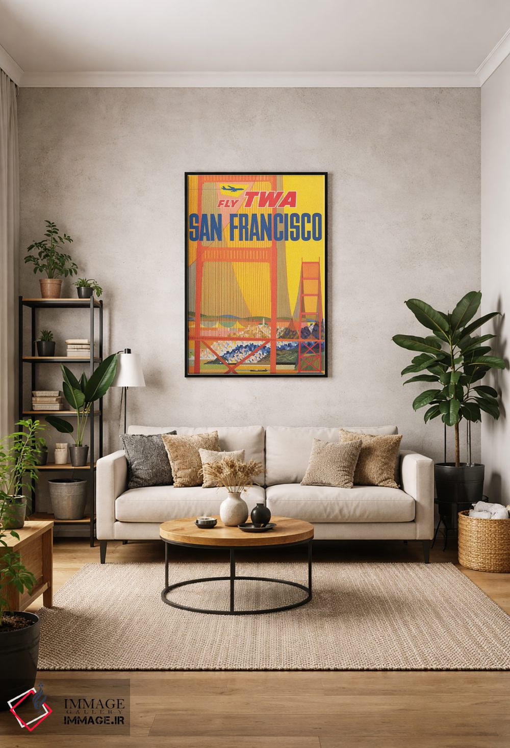 تابلو دکوراتیو Shows A Stylized Golden Gate Bridge, Circa 1957,پوستر… اثر استاک ترک ایمیجز - D2B