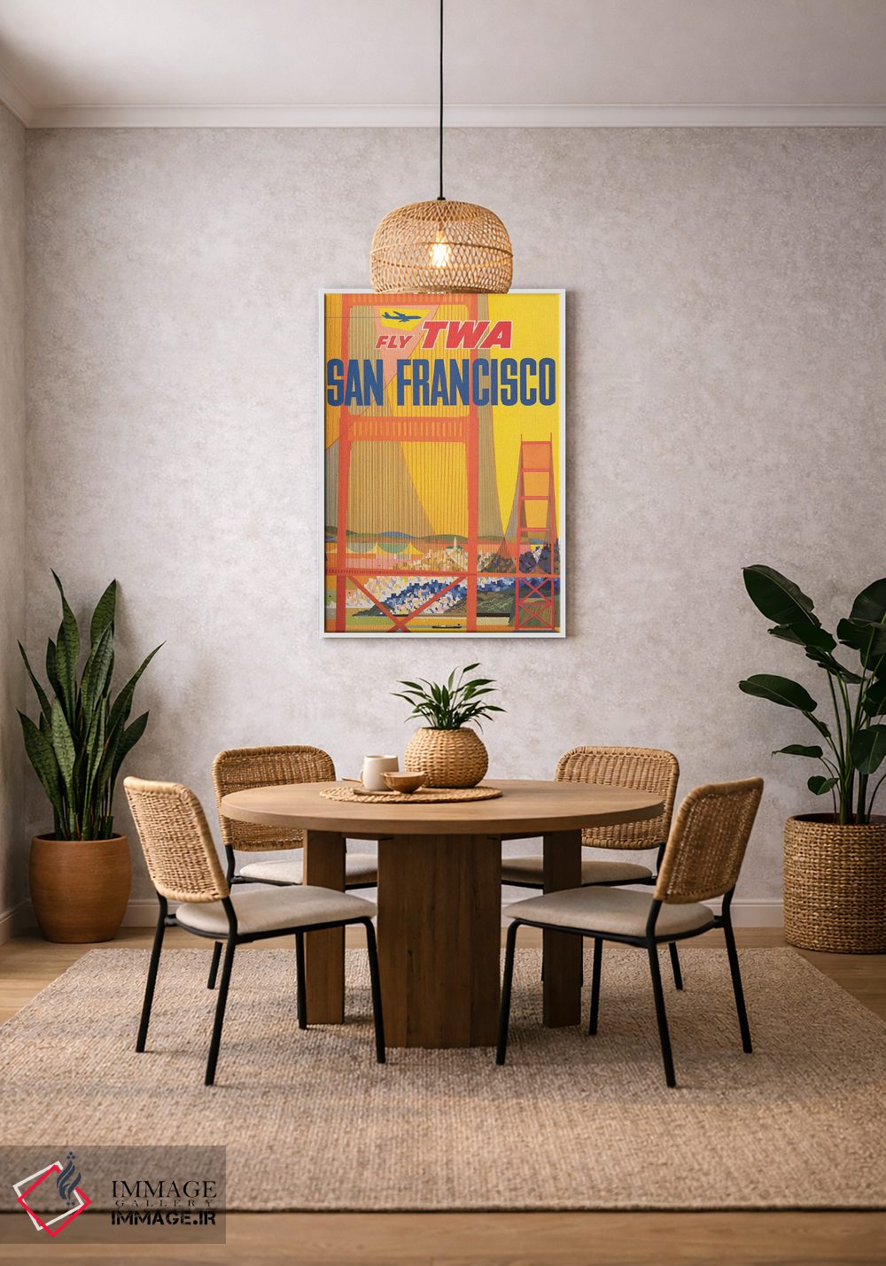 تابلو دکوراتیو Shows A Stylized Golden Gate Bridge, Circa 1957,پوستر… اثر استاک ترک ایمیجز - D3W