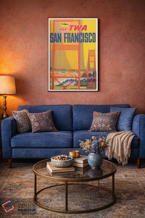 تابلو دکوراتیو Shows A Stylized Golden Gate Bridge, Circa 1957,پوستر… اثر استاک ترک ایمیجز - D4W