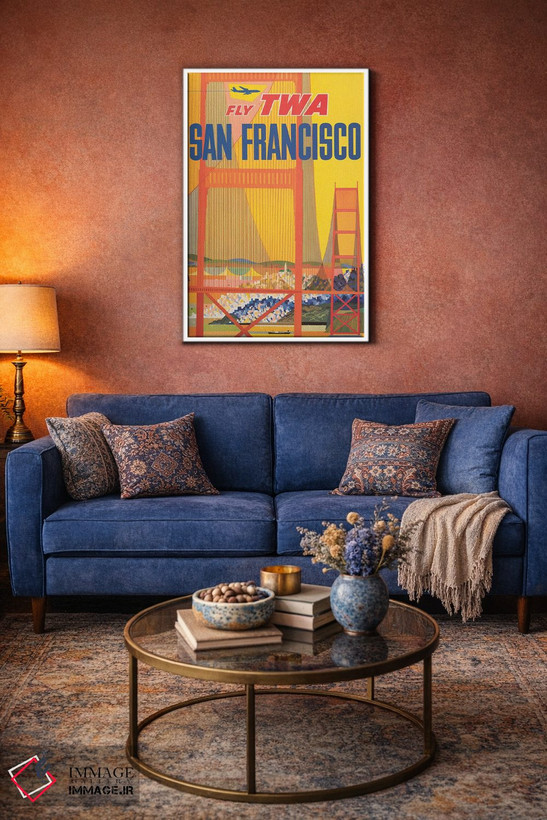تابلو دکوراتیو Shows A Stylized Golden Gate Bridge, Circa 1957,پوستر… اثر استاک ترک ایمیجز - D4W