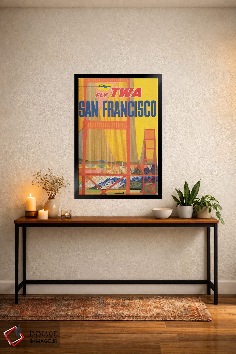 تابلو دکوراتیو Shows A Stylized Golden Gate Bridge, Circa 1957,پوستر… اثر استاک ترک ایمیجز - D5B