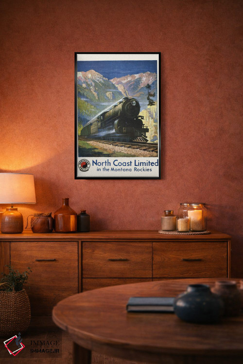 تابلو دکوراتیو Showing A Steam Engine In Bozeman Pass,پوستر قدیمی سفر… اثر استاک ترک ایمیجز - D5B