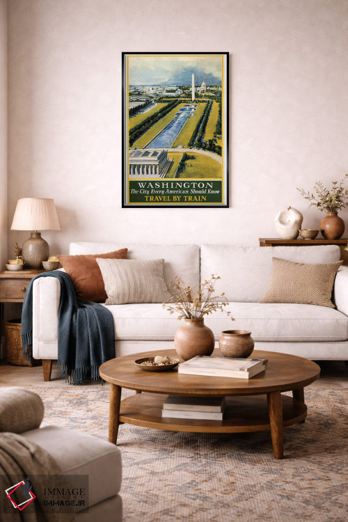 تابلو دکوراتیو Travel By Train, Circa 1930,پوستر قدیمی سفر برای واشنگ… اثر استاک ترک ایمیجز - D3B