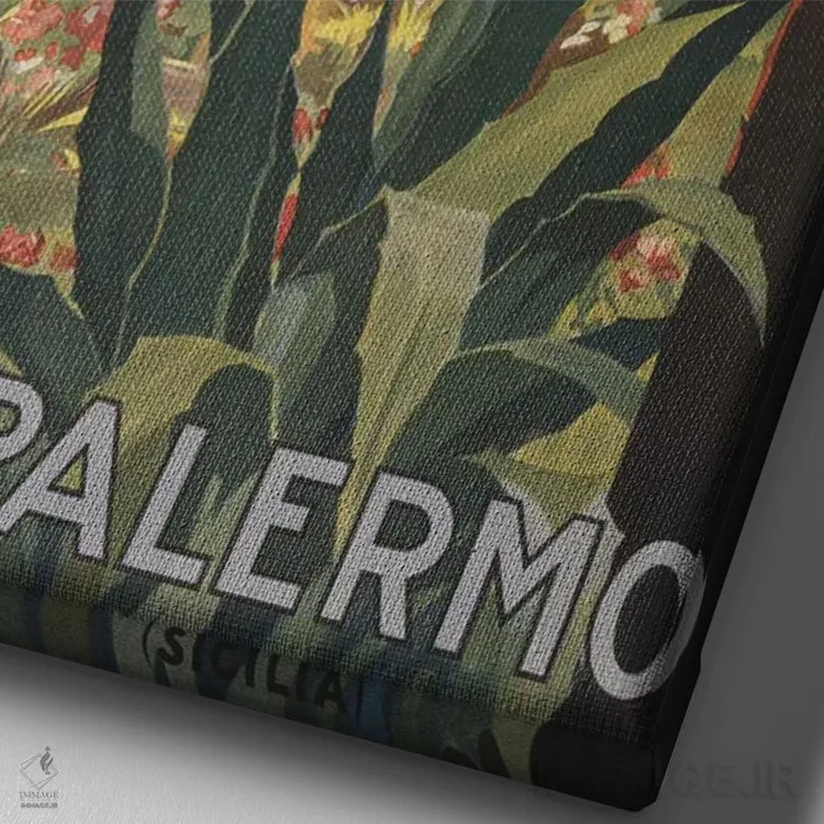 تابلو دکوراتیو Palermo, Italy, Circa 1920,پوستر قدیمی سفر نمایش حیاط… اثر استاک ترک ایمیجز - نمای نزدیک بافت بوم