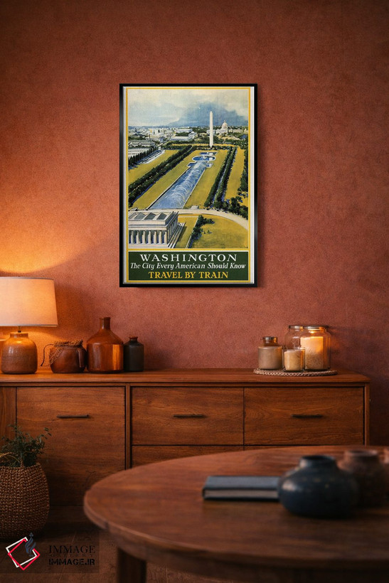 تابلو دکوراتیو Travel By Train, Circa 1930,پوستر قدیمی سفر برای واشنگ… اثر استاک ترک ایمیجز - D5B