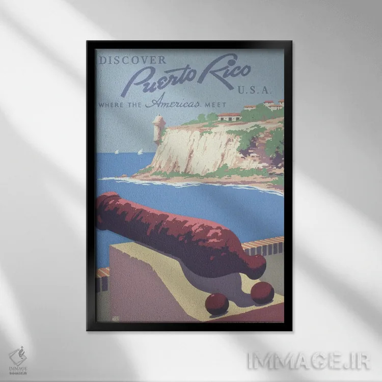تابلو دکوراتیو Showing View Of Harbor From Morro Castle,پوستر قدیمی س… اثر استاک ترک ایمیجز - نمای قابدار مشکی