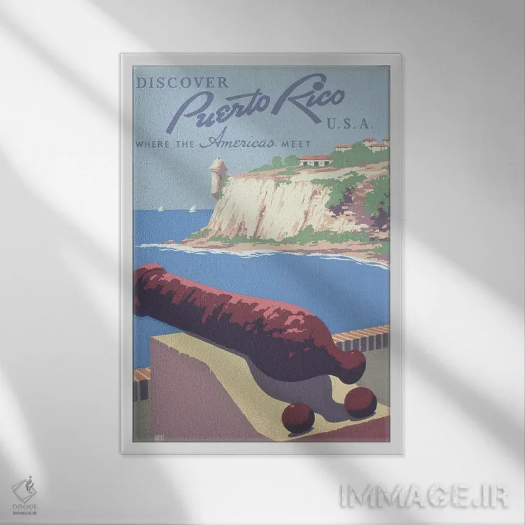 تابلو دکوراتیو Showing View Of Harbor From Morro Castle,پوستر قدیمی س… اثر استاک ترک ایمیجز - نمای قابدار سفید