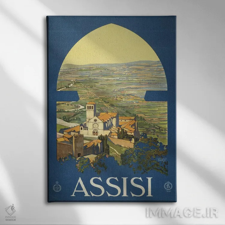 تابلو دکوراتیو Italy, And The Countryside As If From A Window In A To… اثر استاک ترک ایمیجز - نمای روبهرو روی دیوار
